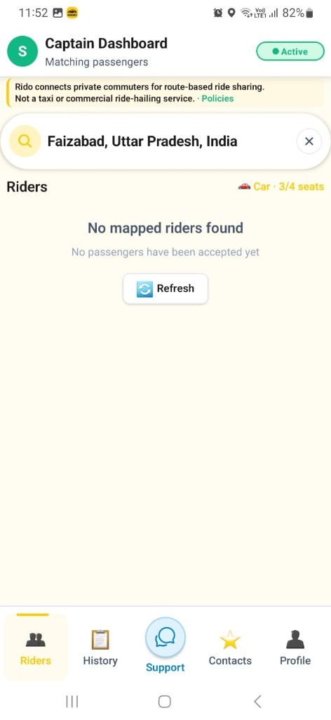 Rydo captain app screenshot